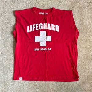 Popular Basics Red Lifeguard Tank Top